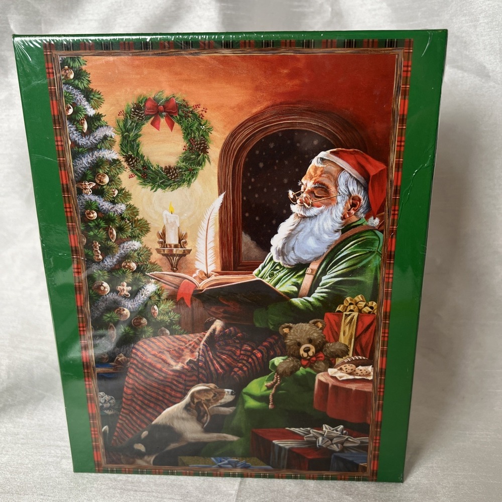 Christmas Party Santa Claus 1000 Pc Oversized Jigsaw Puzzle ~ Brother Sister New